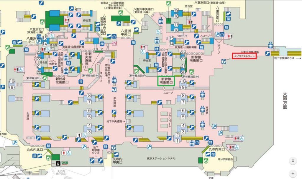 東京駅１階平面図東北新幹線南乗換口