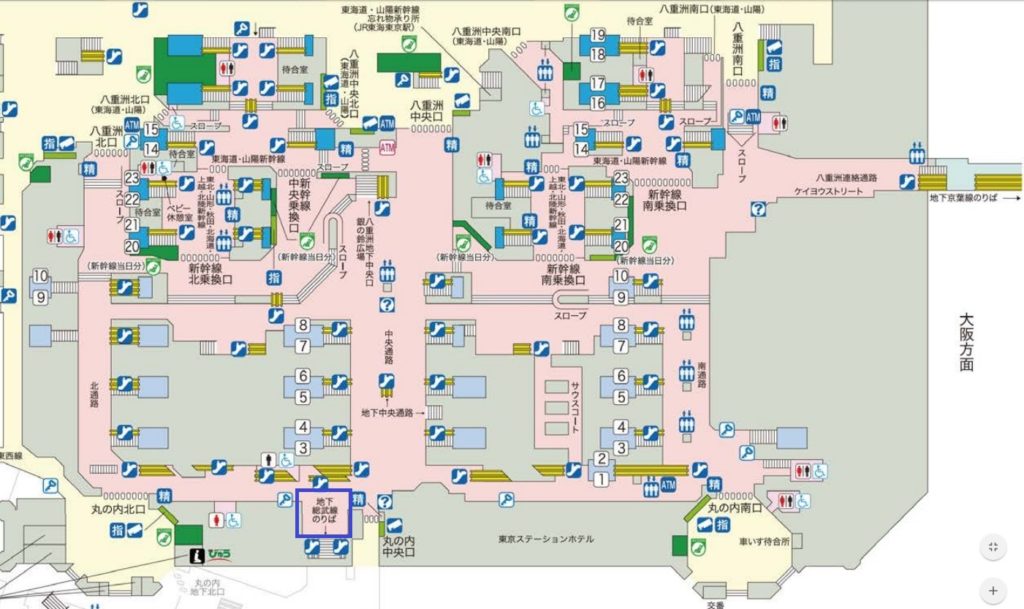 東京駅１階平面図横須賀総武本線