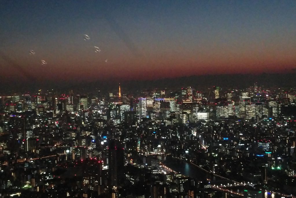 展望デッキから見た東京タワー