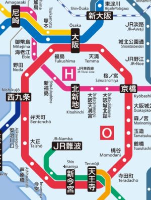 ＪＲ大阪駅路線図