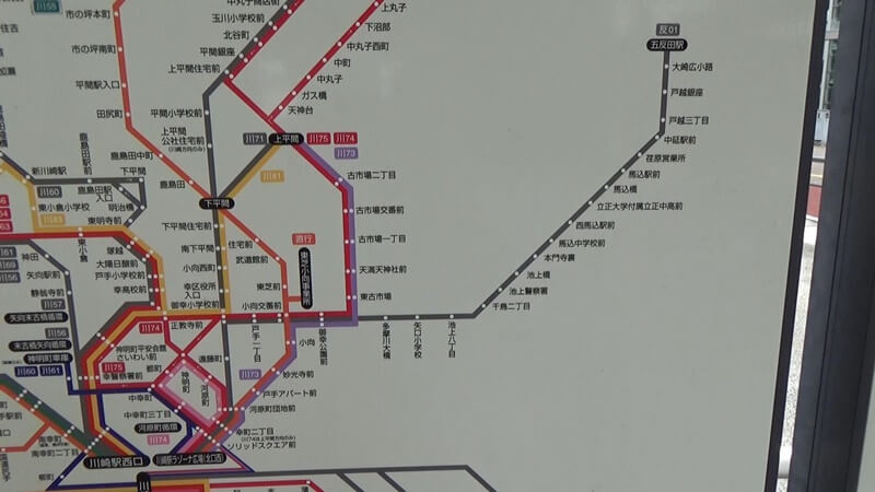 五反田川崎路線図